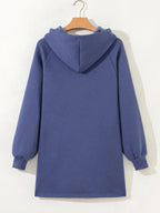 Fleece Lined Adjustable Drawstring Oversize Tunic Hoodie - Plush Fashion Hub