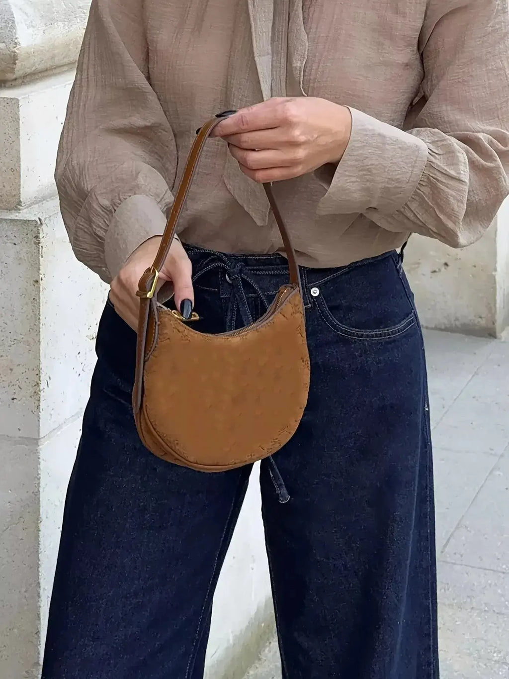 Tied Loose Fit Flare Jeans - Plush Fashion Hub