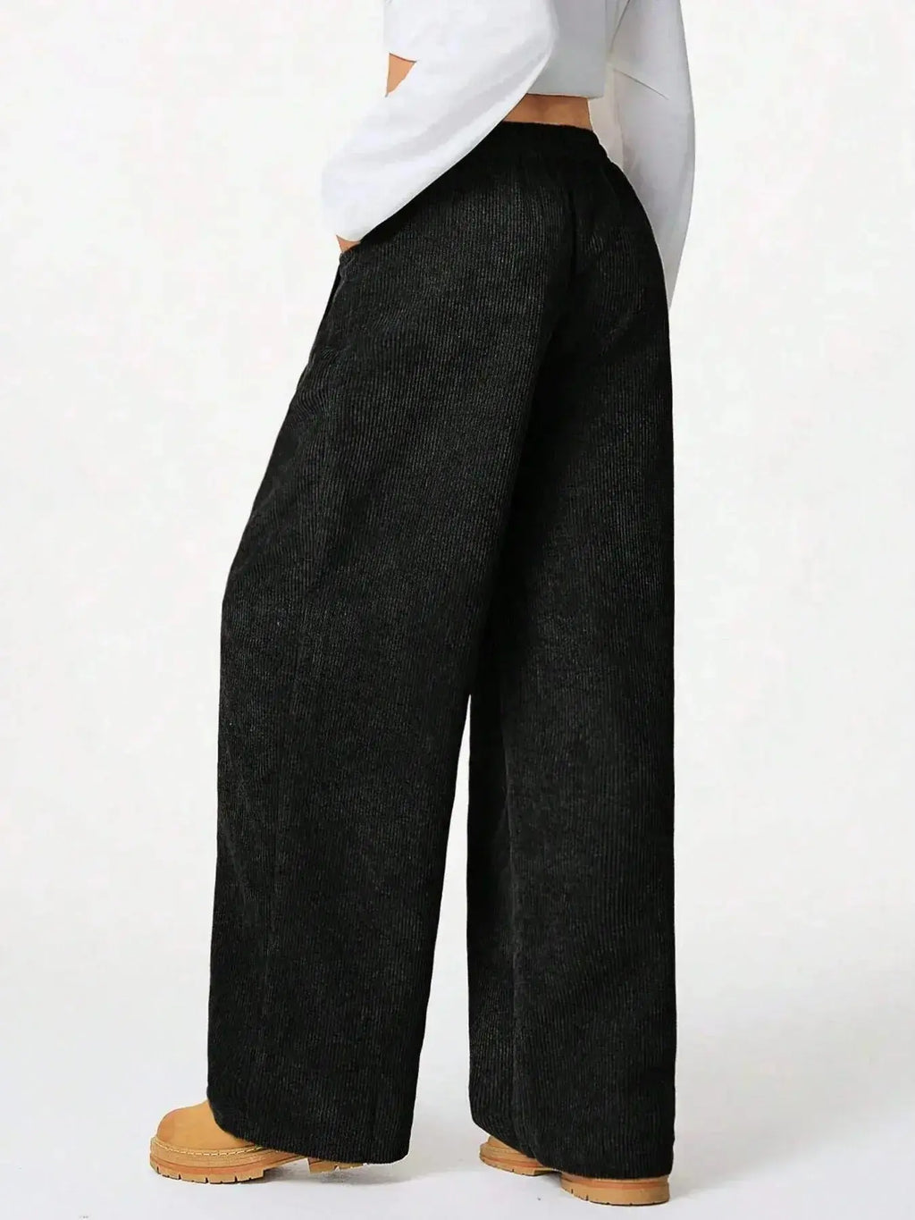 Drawstring Wide Leg Pants - Plush Fashion Hub