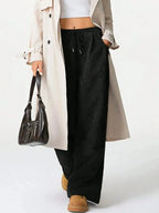 Drawstring Wide Leg Pants - Plush Fashion Hub