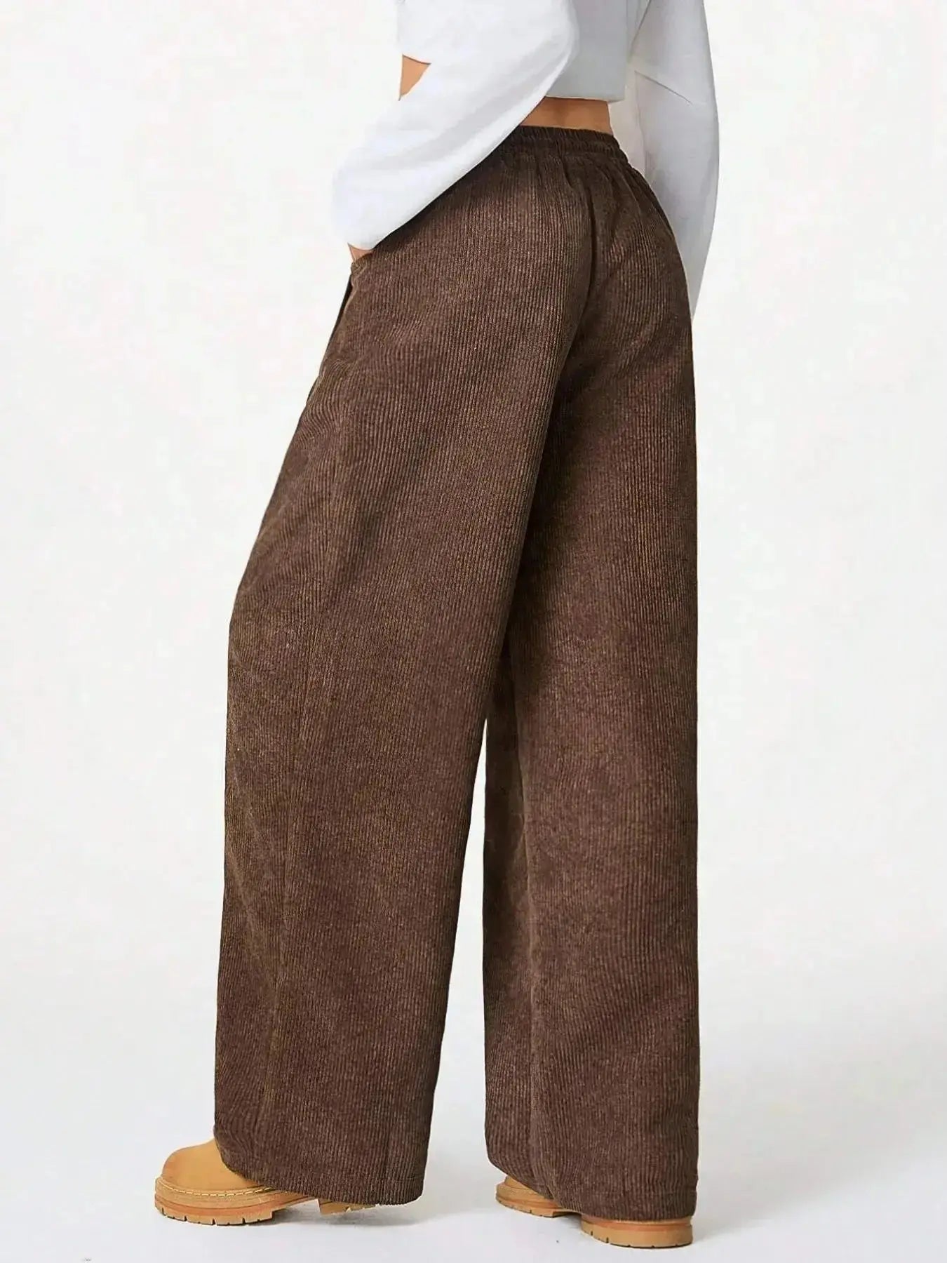 Drawstring Wide Leg Pants - Plush Fashion Hub