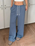 Drawstring Wide Leg Pants - Plush Fashion Hub