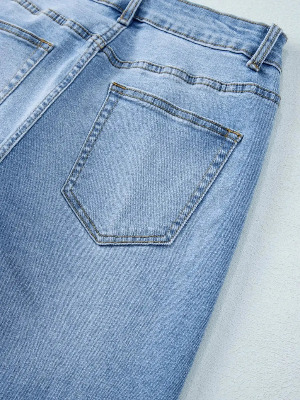 High Waist Wide Leg Washed Jeans - Plush Fashion Hub
