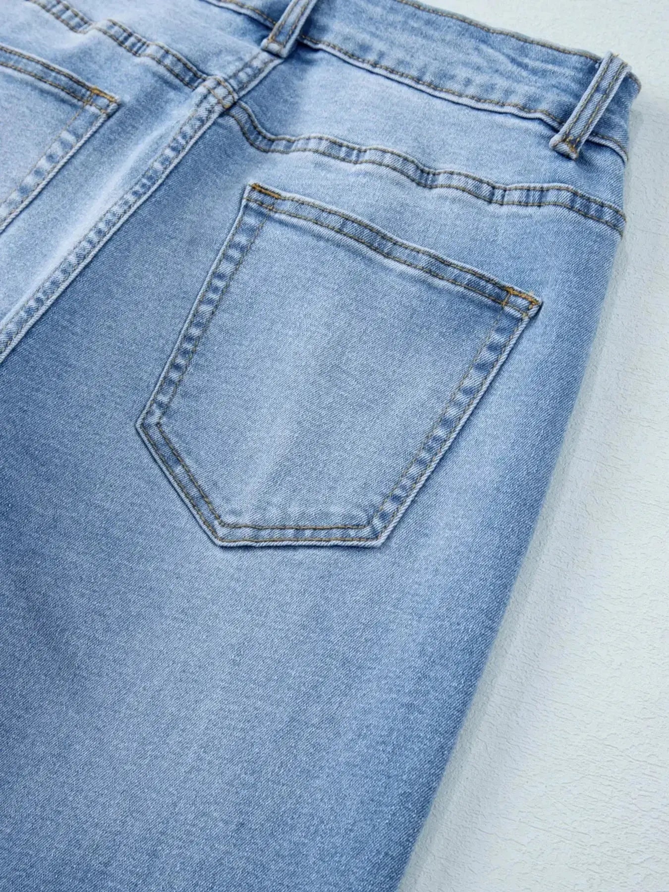 High Waist Wide Leg Washed Jeans - Plush Fashion Hub
