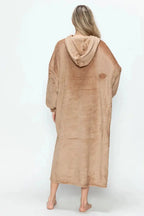 Double Take Full Size Pocketed Hooded Midi Lounge Dress - Plush Fashion Hub