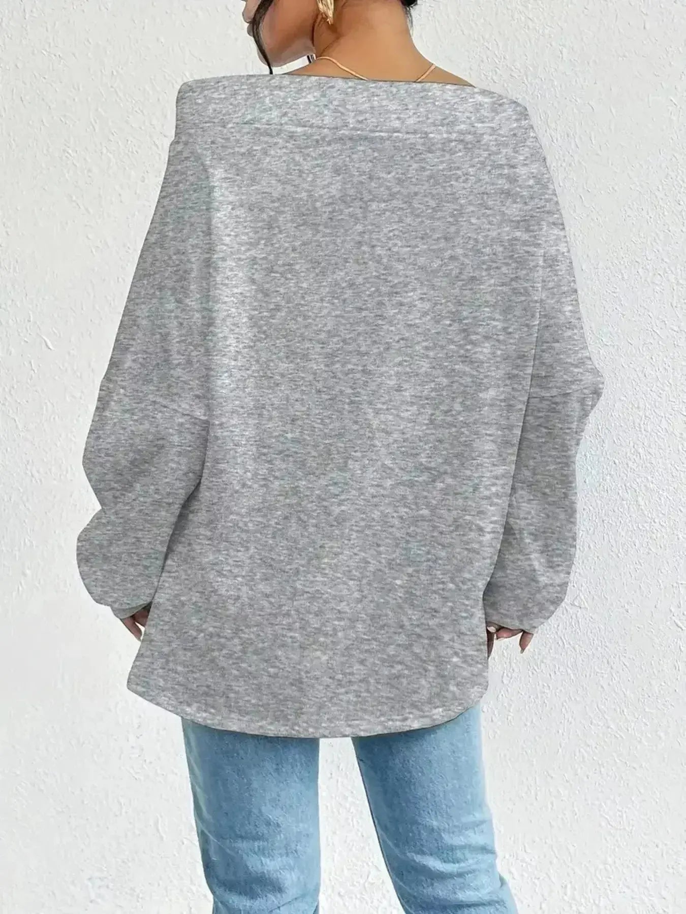 Off-Shoulder Drawstring Sweatshirt - Plush Fashion Hub