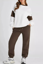 Drop Shoulder Loose Sweatshirt and Joggers Active Set - Plush Fashion Hub