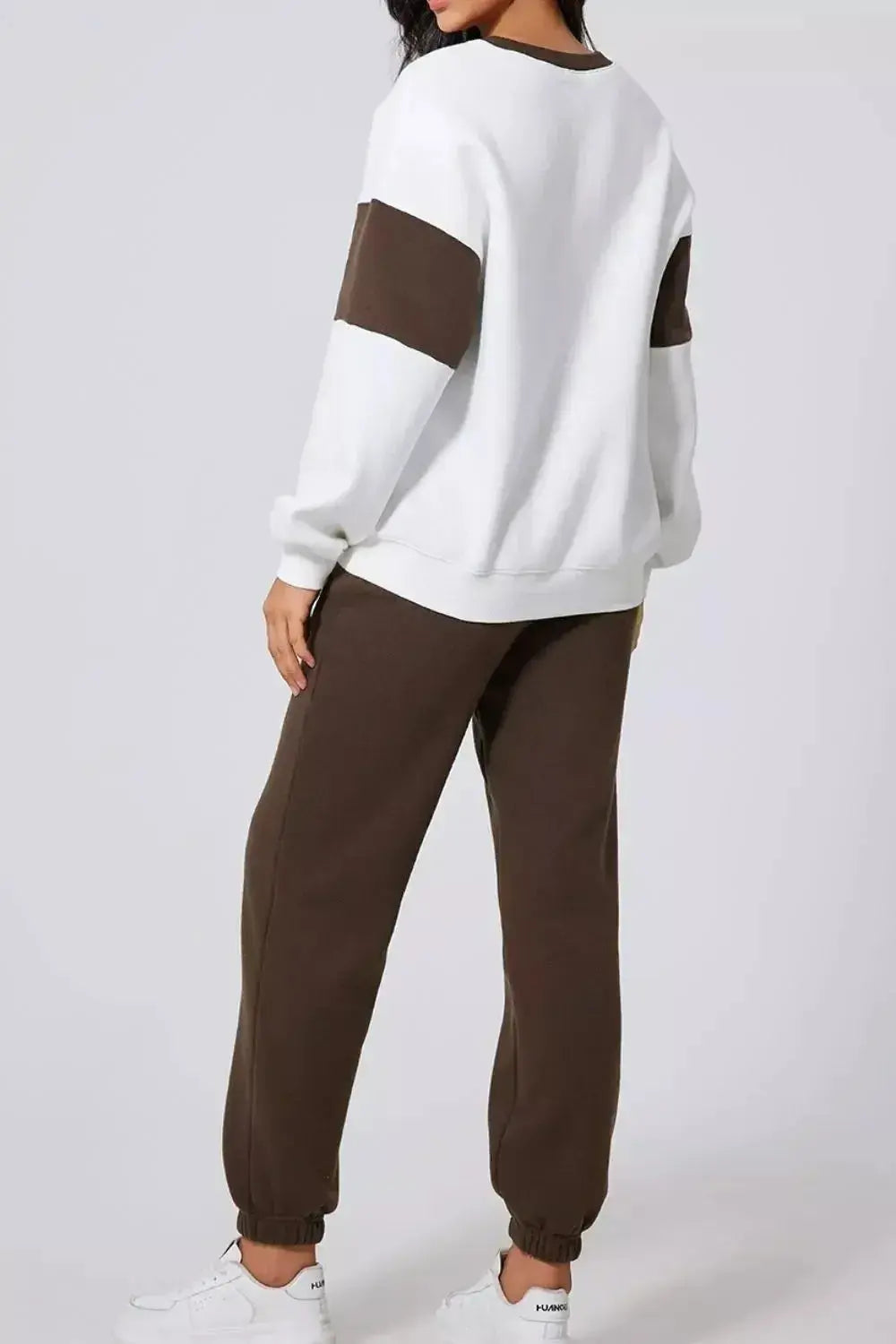 Drop Shoulder Loose Sweatshirt and Joggers Active Set - Plush Fashion Hub