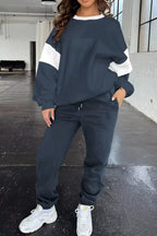 Drop Shoulder Loose Sweatshirt and Joggers Active Set - Plush Fashion Hub