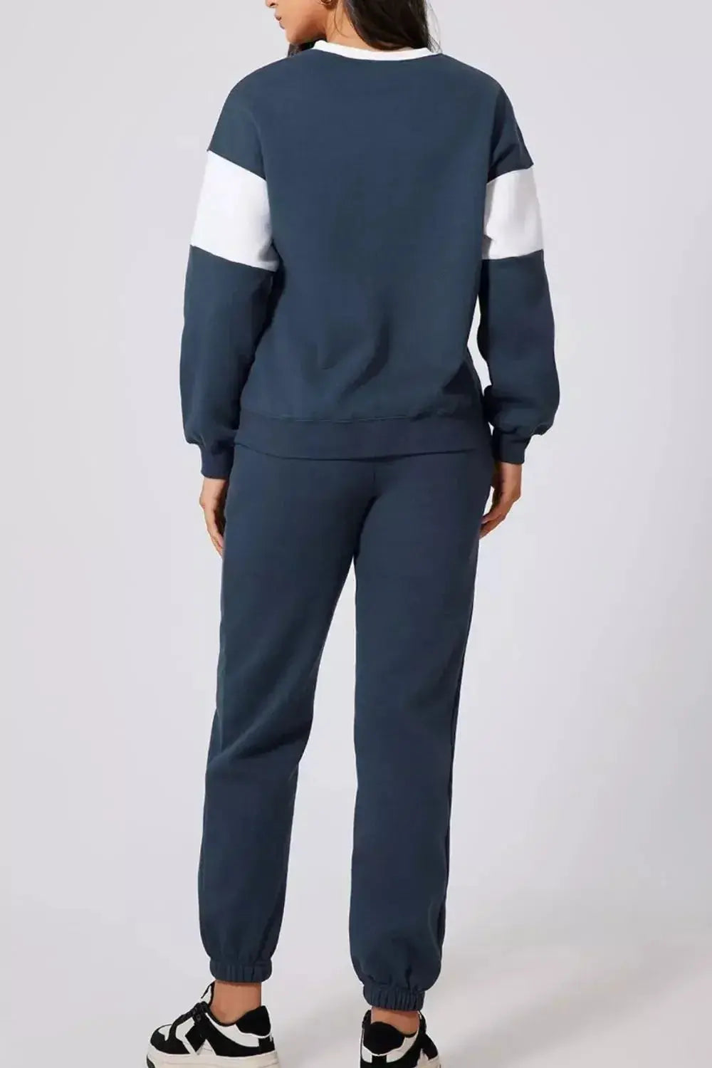 Drop Shoulder Loose Sweatshirt and Joggers Active Set - Plush Fashion Hub