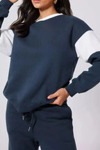 Drop Shoulder Loose Sweatshirt and Joggers Active Set - Plush Fashion Hub