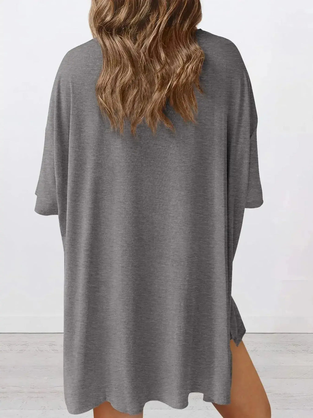 Full Size Oversized Round Neck Top and Shorts Set Plus Size - Plush Fashion Hub