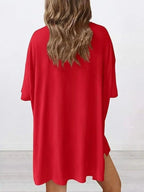 Full Size Oversized Round Neck Top and Shorts Set Plus Size - Plush Fashion Hub