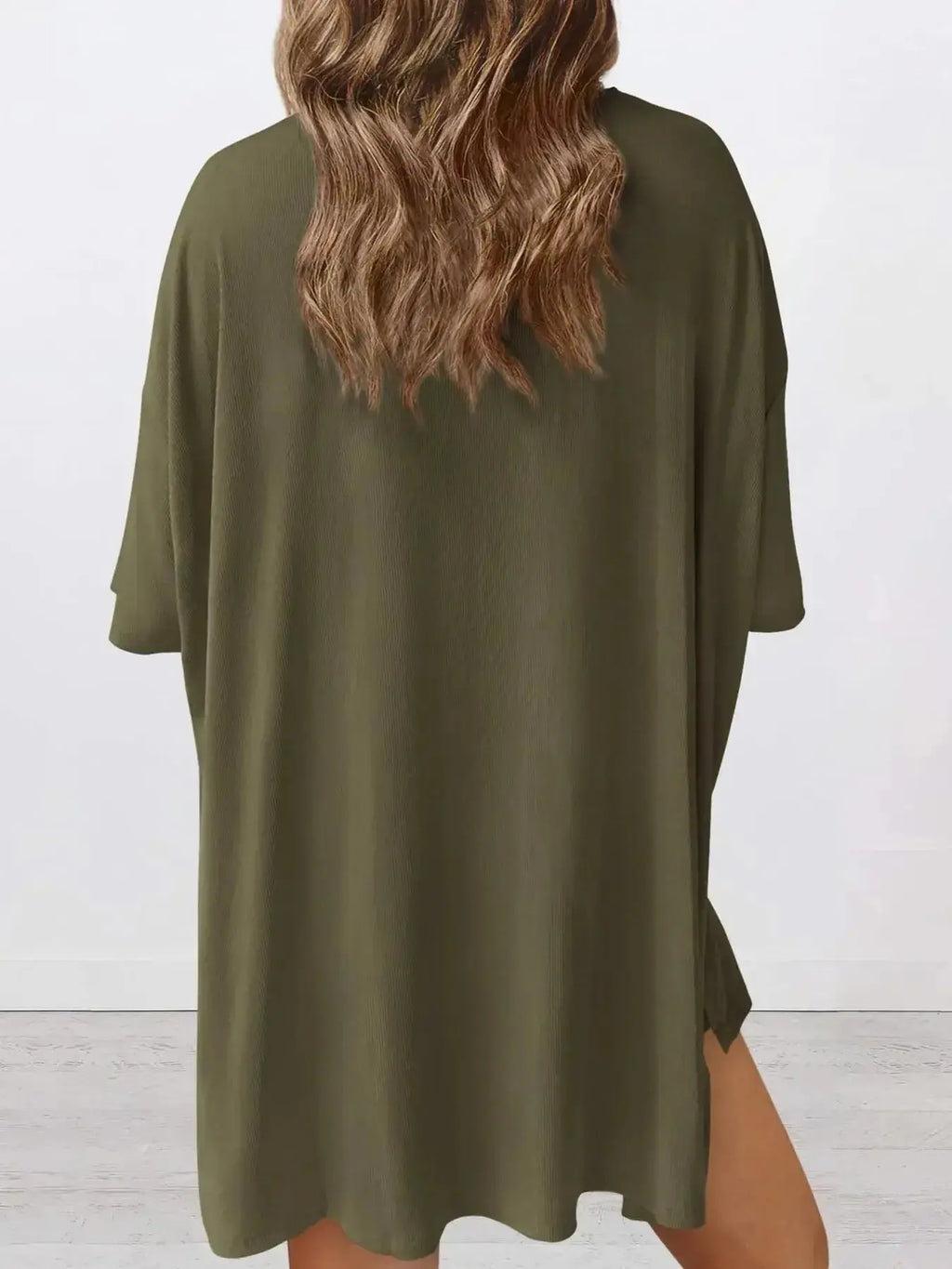 Full Size Oversized Round Neck Top and Shorts Set Plus Size - Plush Fashion Hub