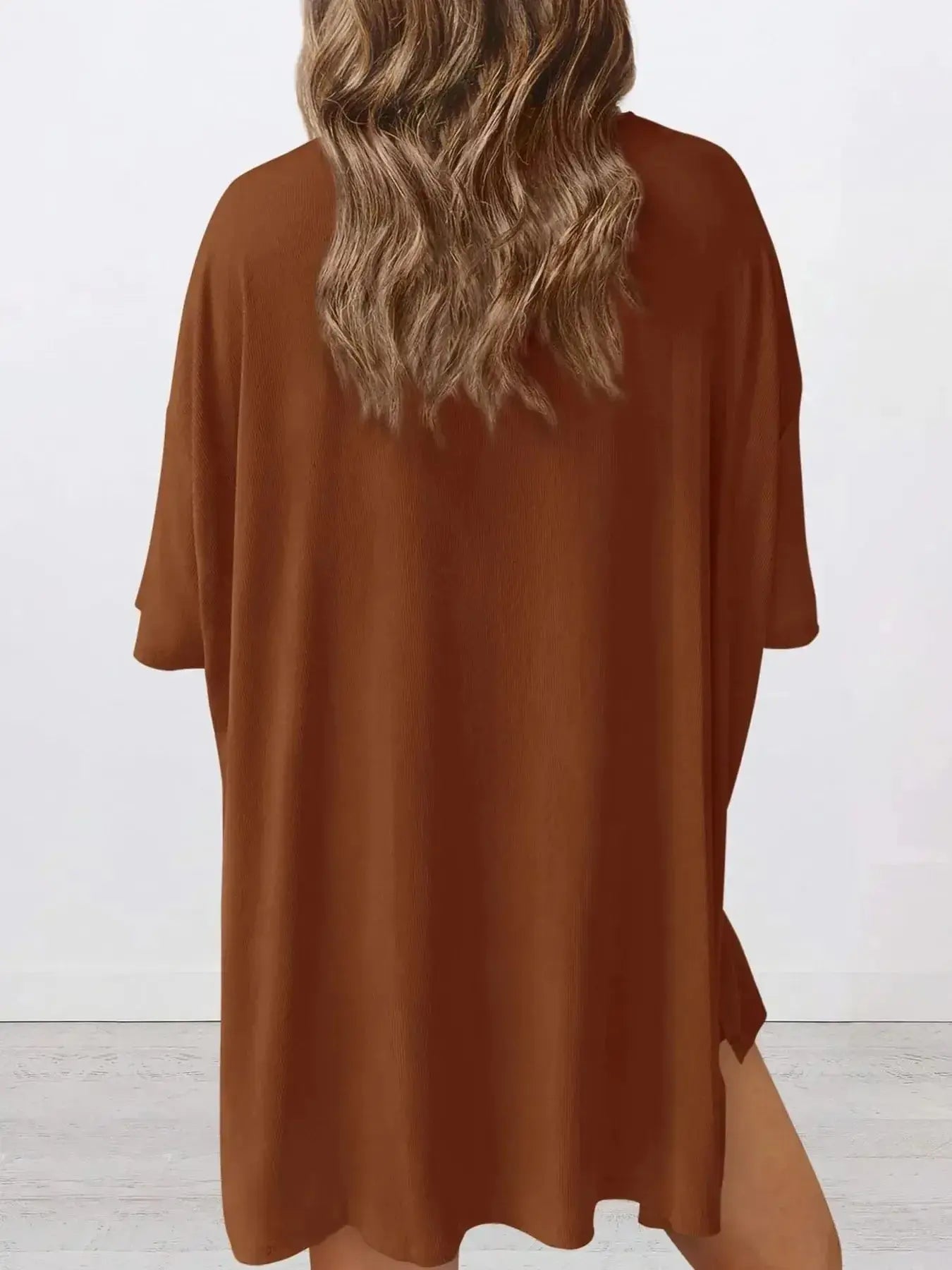 Full Size Oversized Round Neck Top and Shorts Set Plus Size - Plush Fashion Hub