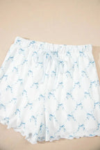 Printed Round Neck Top and Shorts Two-Piece Lounge Set - Plush Fashion Hub