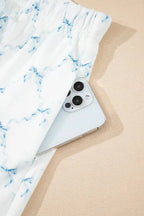 Printed Round Neck Top and Shorts Two-Piece Lounge Set - Plush Fashion Hub
