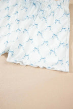 Printed Round Neck Top and Shorts Two-Piece Lounge Set - Plush Fashion Hub