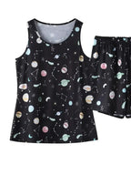 Printed Round Neck Top and Shorts Lounge Set - Plush Fashion Hub