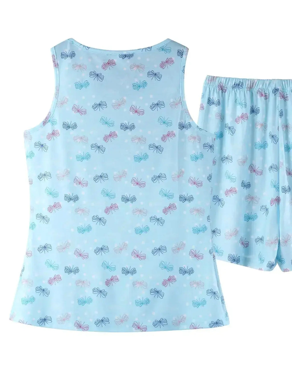 Printed Round Neck Top and Shorts Lounge Set - Plush Fashion Hub