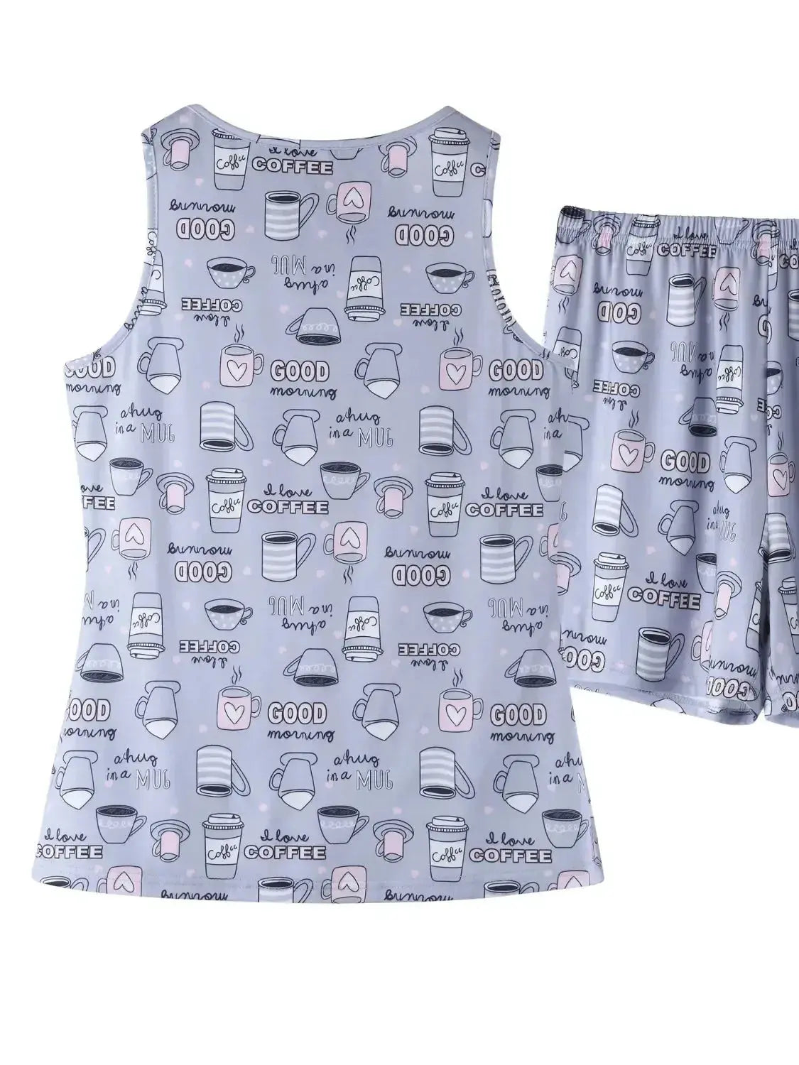 Printed Round Neck Top and Shorts Lounge Set - Plush Fashion Hub