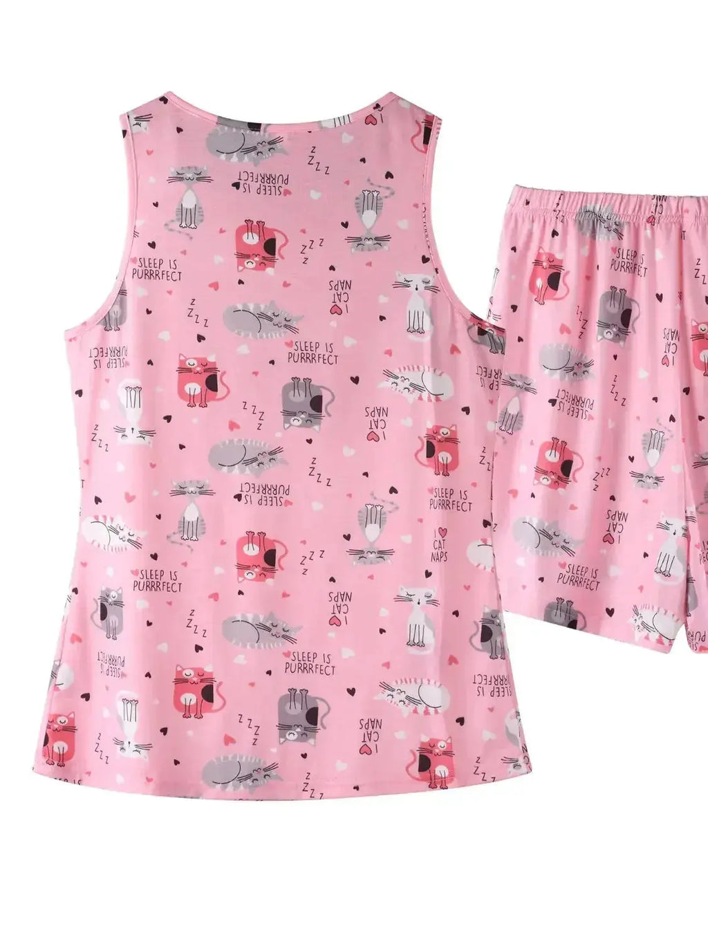 Printed Round Neck Top and Shorts Lounge Set - Plush Fashion Hub