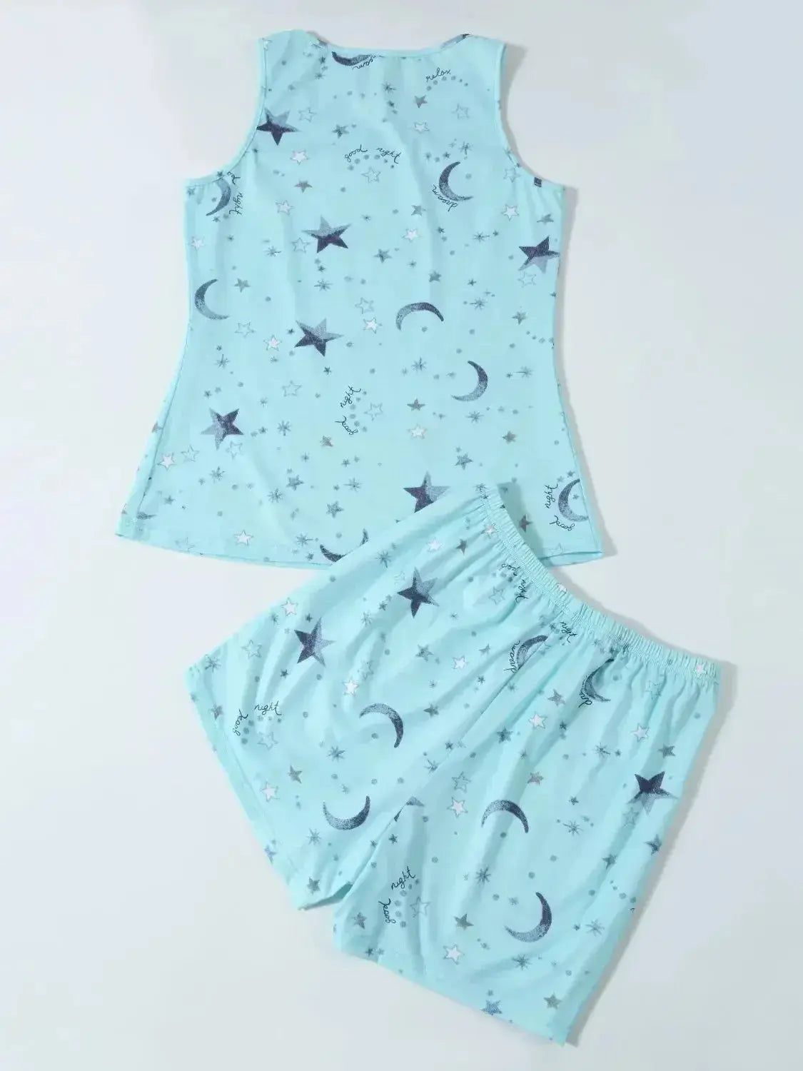 Printed Round Neck Top and Shorts Lounge Set - Plush Fashion Hub