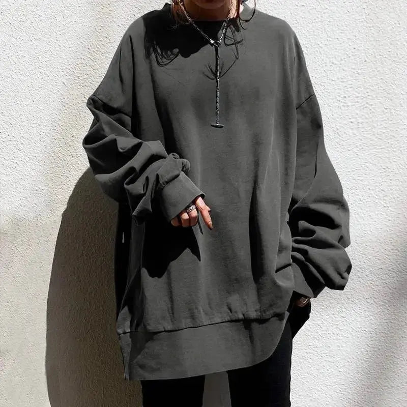 Women's Pullover Round Neck Loose Sweater - Plush Fashion Hub