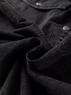 Chest Pocket Raw Hem Denim Loose Shirt Dress - Plush Fashion Hub