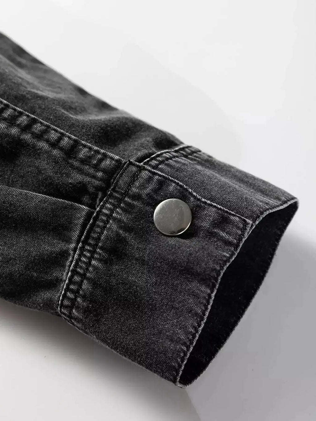 Chest Pocket Raw Hem Denim Loose Shirt Dress - Plush Fashion Hub