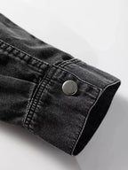 Chest Pocket Raw Hem Denim Loose Shirt Dress - Plush Fashion Hub