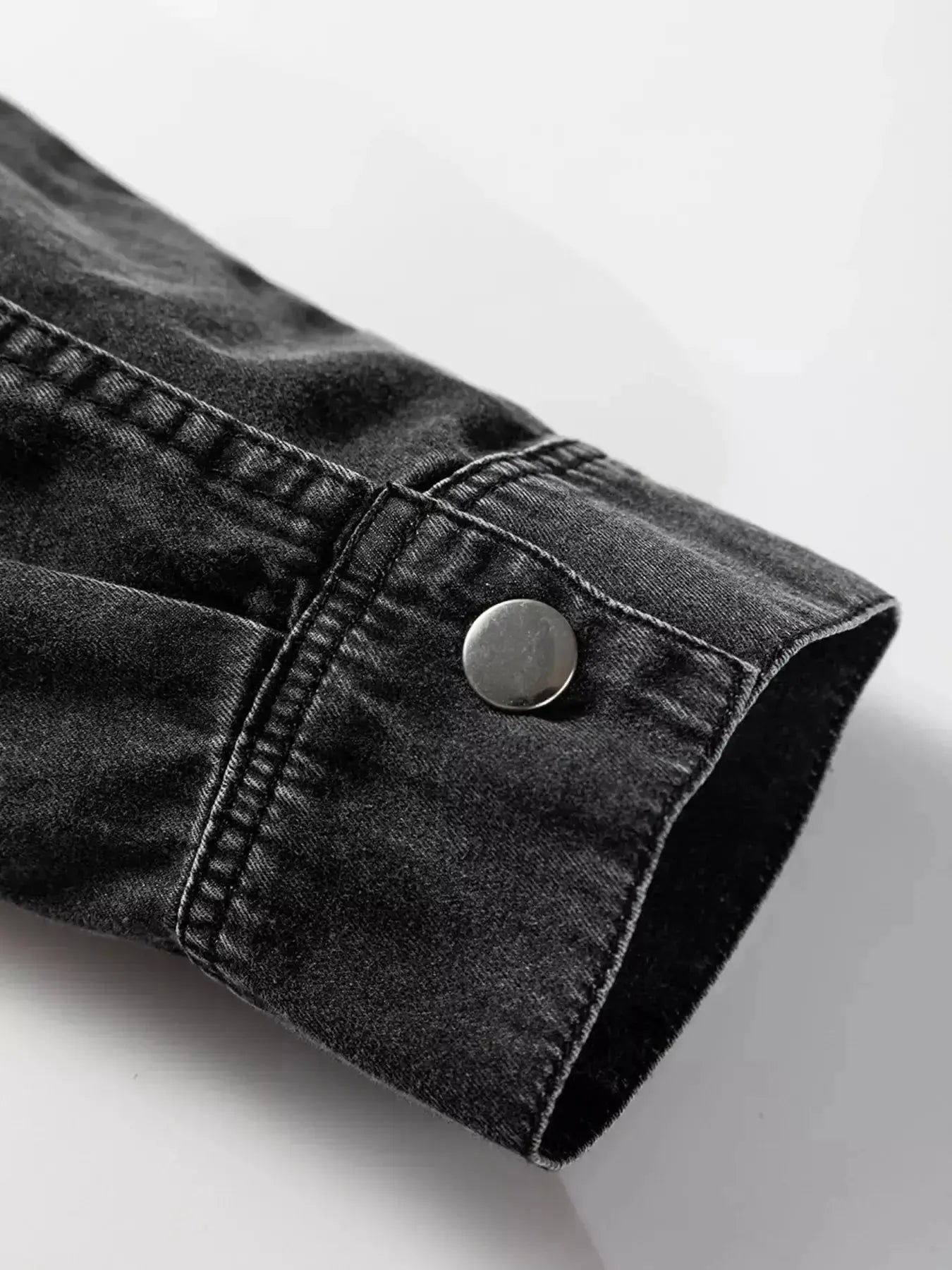 Chest Pocket Raw Hem Denim Loose Shirt Dress - Plush Fashion Hub