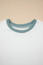 Contrast Trim Ribbed Knit Sleeveless Top - Plush Fashion Hub
