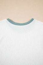 Contrast Trim Ribbed Knit Sleeveless Top - Plush Fashion Hub