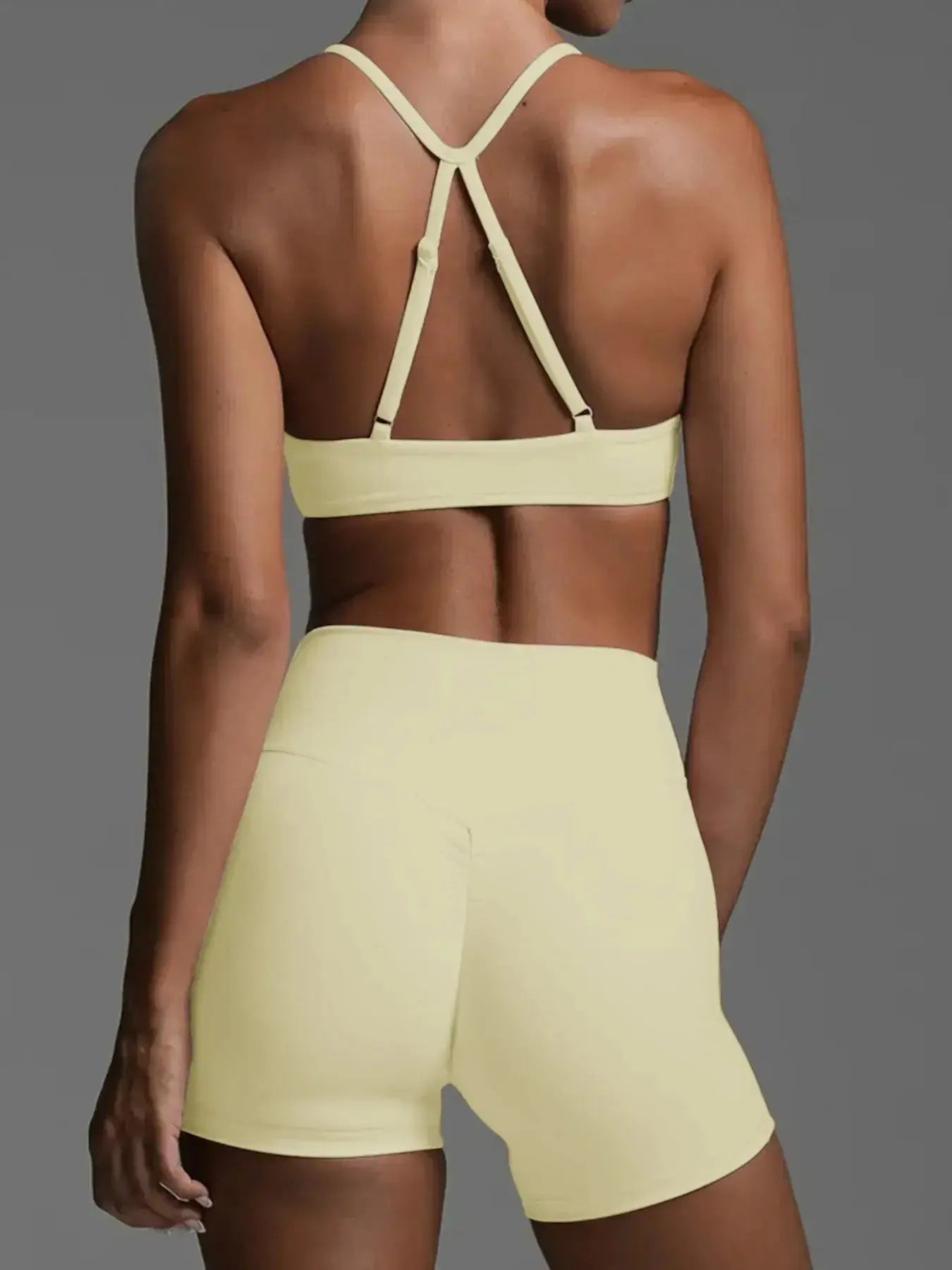 Ruched Sports Bra and High-Waisted Shorts Active Set - Plush Fashion Hub