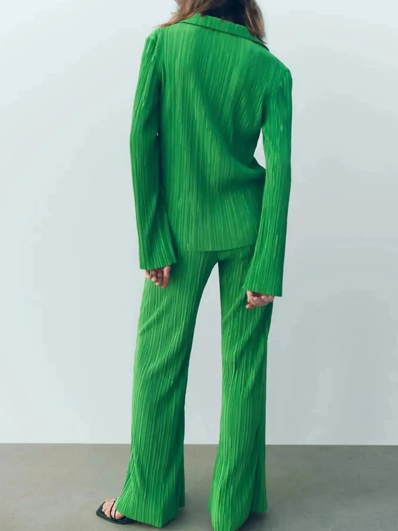 Texture Long Sleeve Top and Pants Lounge Set - Plush Fashion Hub