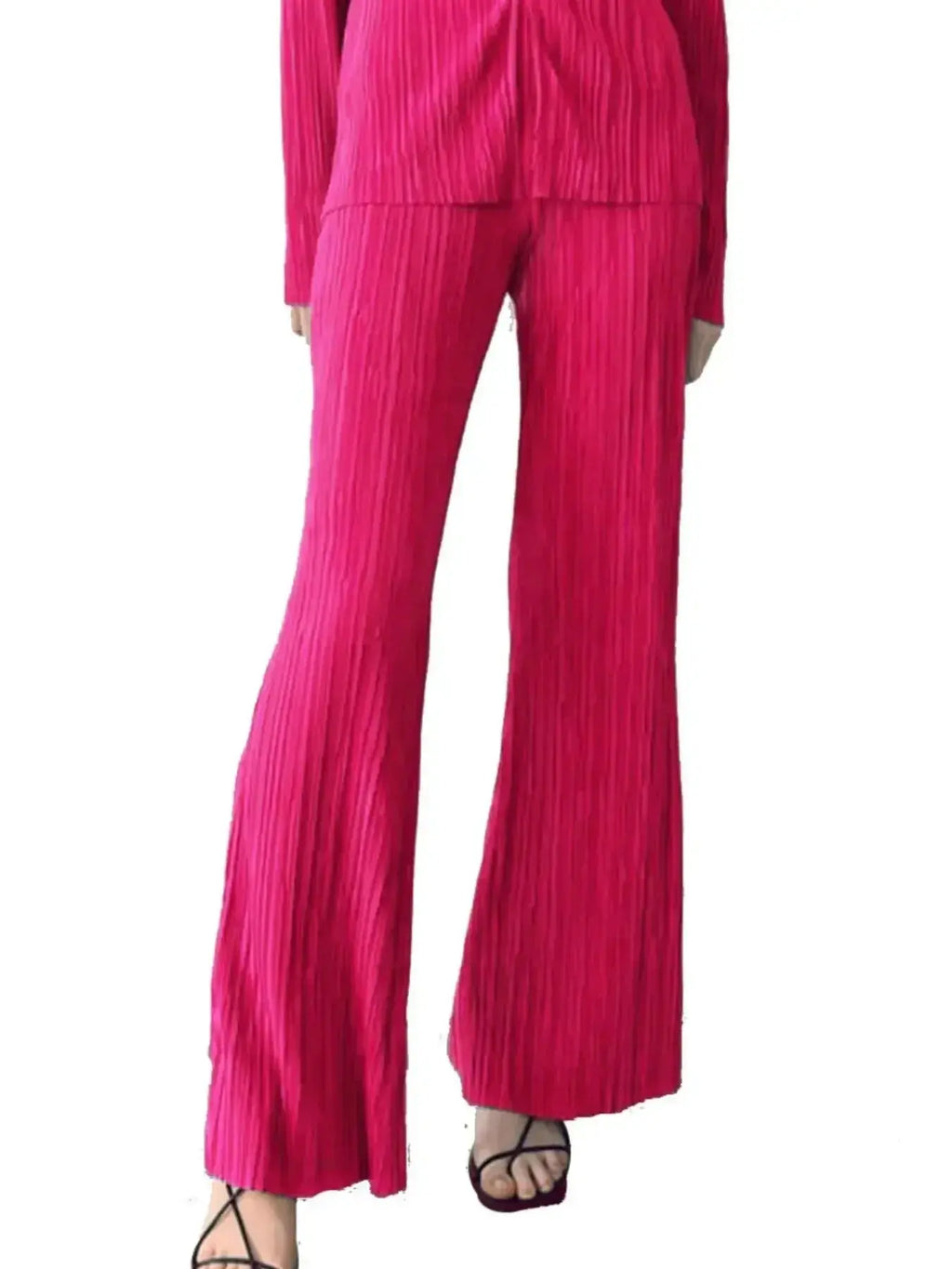 Texture Long Sleeve Top and Pants Lounge Set - Plush Fashion Hub