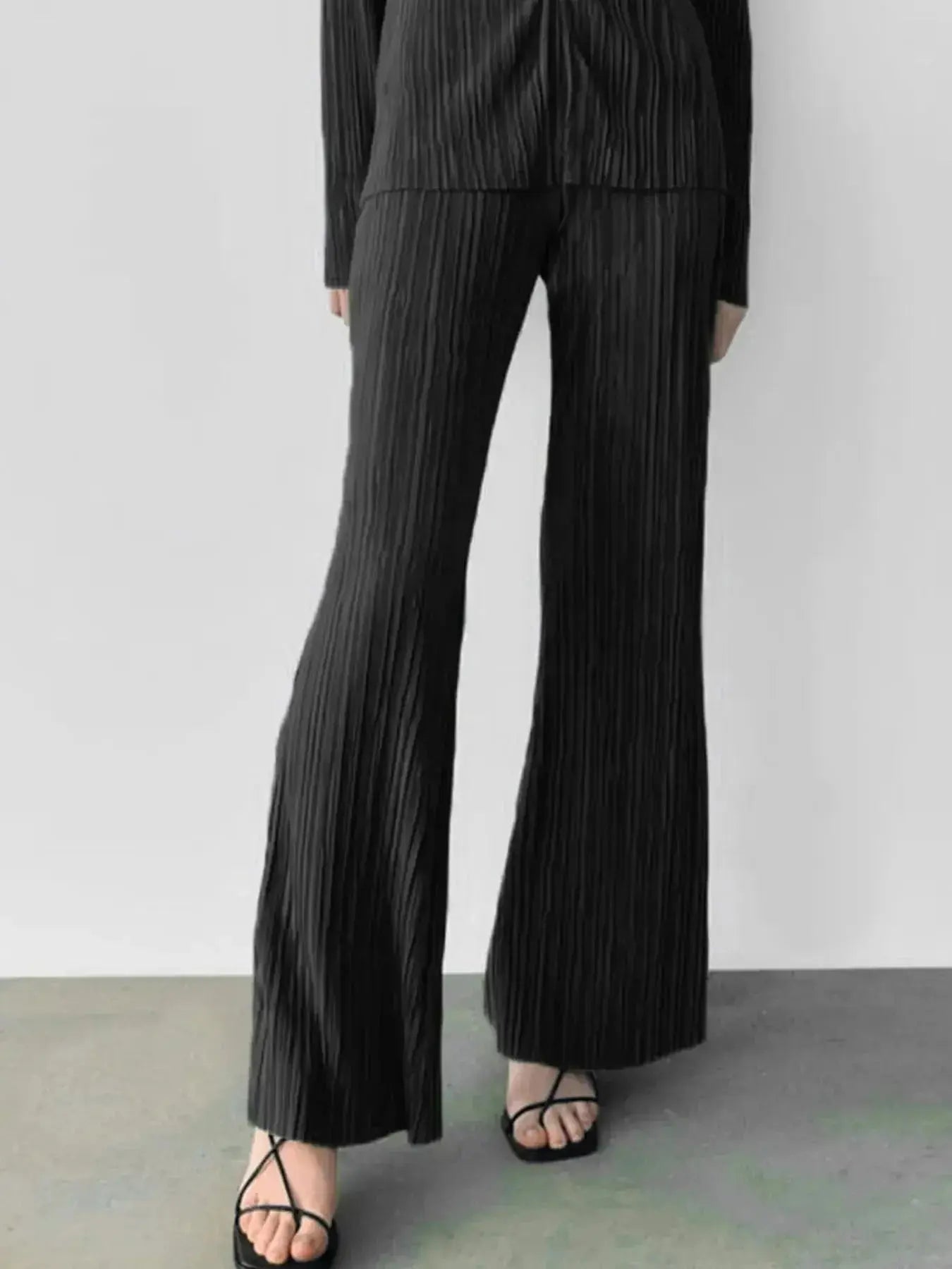 Texture Long Sleeve Top and Pants Lounge Set - Plush Fashion Hub