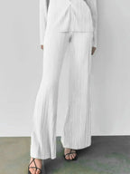 Texture Long Sleeve Top and Pants Lounge Set - Plush Fashion Hub