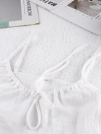 Tie Front Cami and Shorts Lounge Set - Plush Fashion Hub