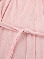 Tie Waist Kimono Sleeve Lounge Nightgown - Plush Fashion Hub