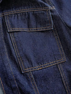 Tie Waist Long Sleeve Denim Jacket - Plush Fashion Hub