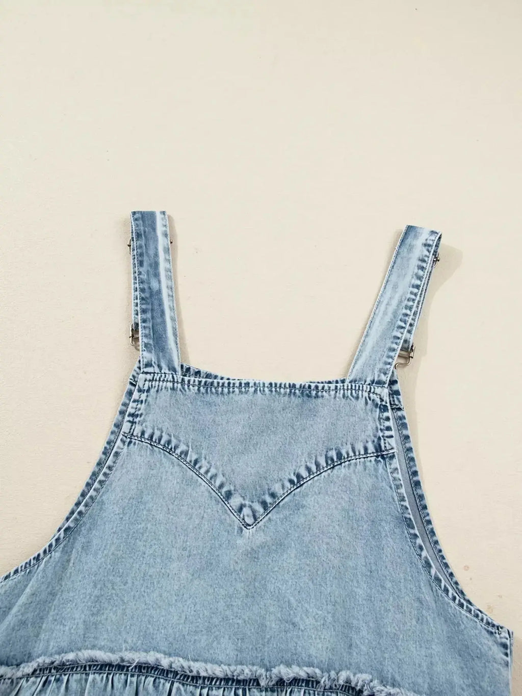 Tiered Flowy Overall Denim Dress - Plush Fashion Hub