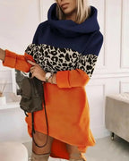 Women's Turtleneck Hooded Mid-length Sweater - Plush Fashion Hub