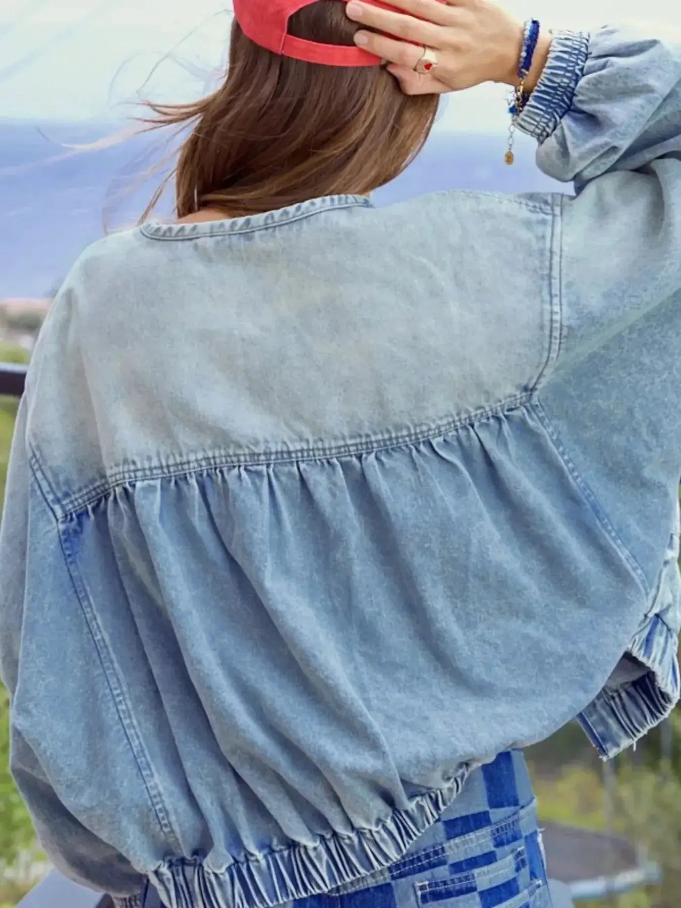 Washed Zip Up Denim Jacket - Plush Fashion Hub