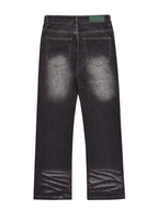 Men's wide-leg denim jeans by Trendsi, showing a relaxed fit and classic blue denim fabric with visible stitching details.