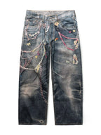 Men's wide leg denim jeans by Plush Fashion Shop, showcasing relaxed fit, classic five-pocket design, and sturdy denim fabric.
