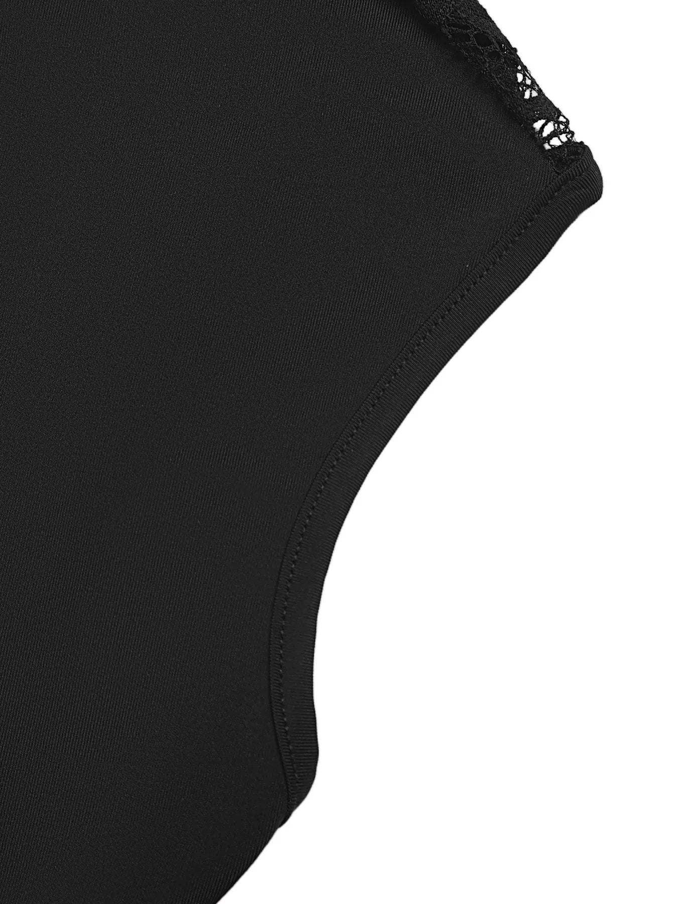 Lace detail cap-sleeve T-shirt by Trendsi, featuring a soft fabric and stylish lace accents at the sleeves.