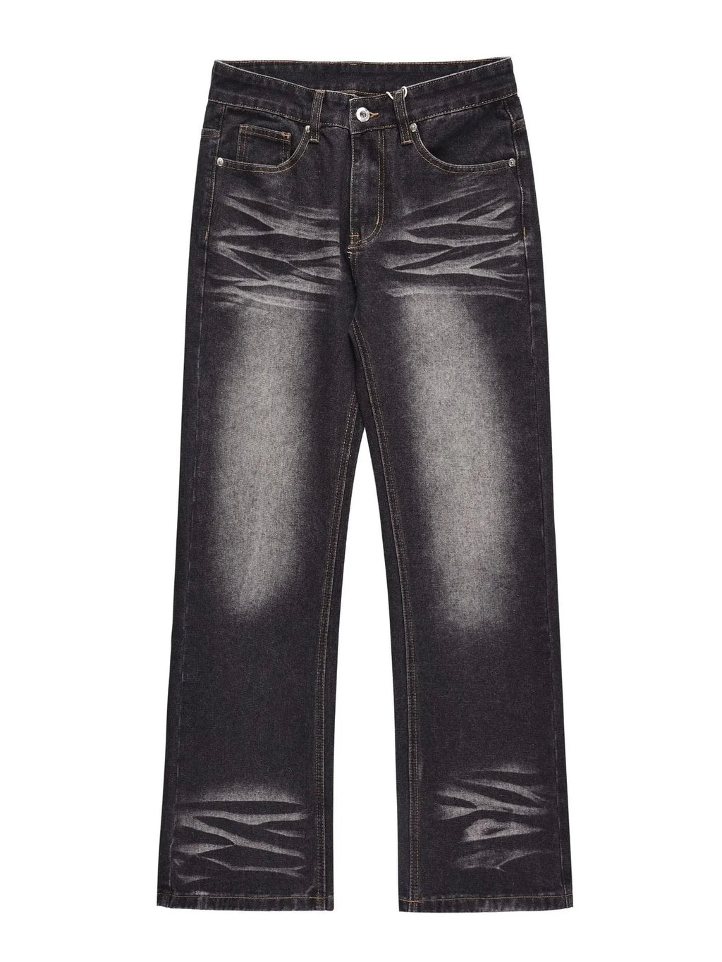 Men's wide leg denim jeans by Trendsi, showcasing relaxed fit and classic blue wash with front pockets and belt loops.