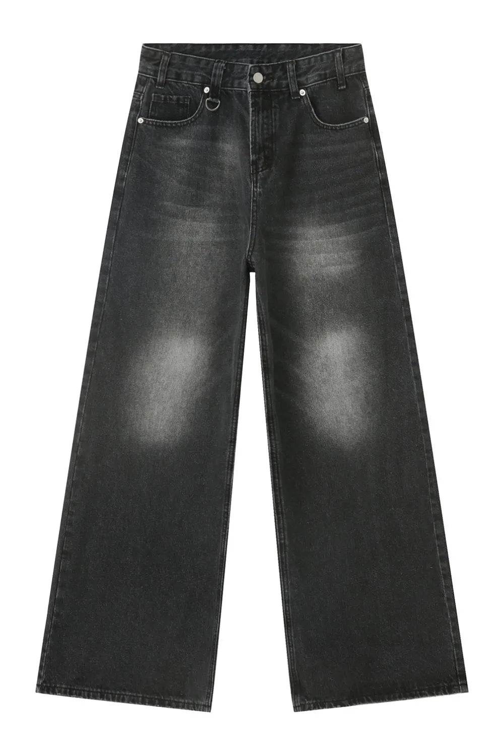 Wide leg jeans with pockets by Trendsi, showing the relaxed fit and classic denim style on a model.